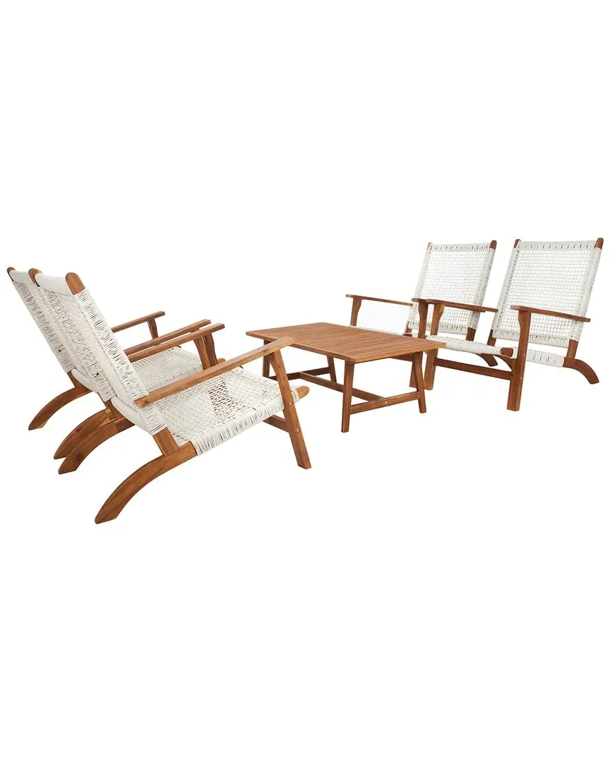Deven 5-Piece Outdoor Living Set - Natural, Acacia Wood