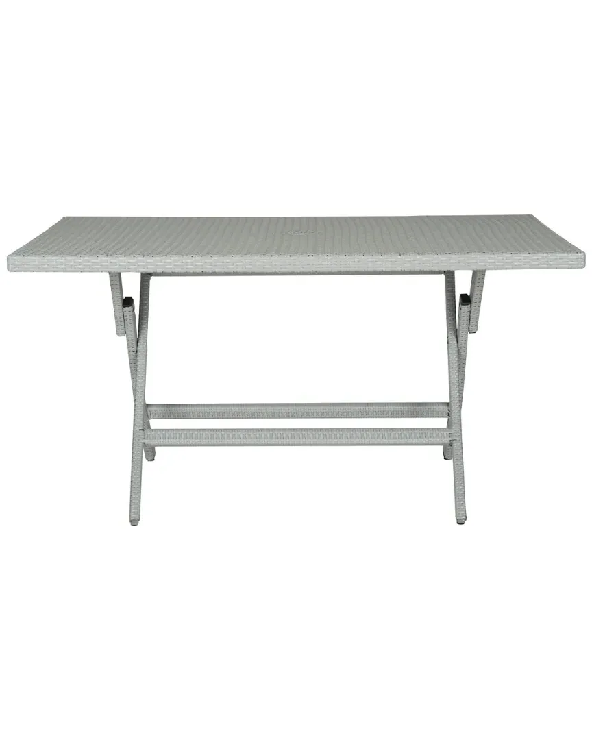 Dilettie Rectangle Folding Outdoor Table - Grey, PE Rattan