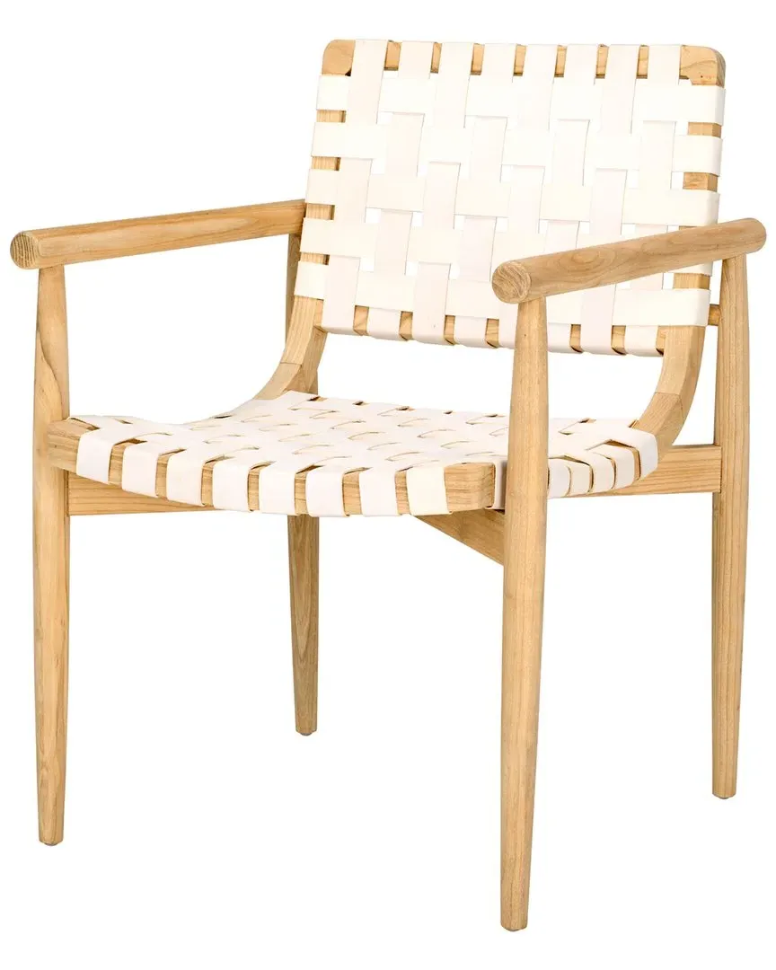 Dionne Accent Chair - White, Sungkai Wood