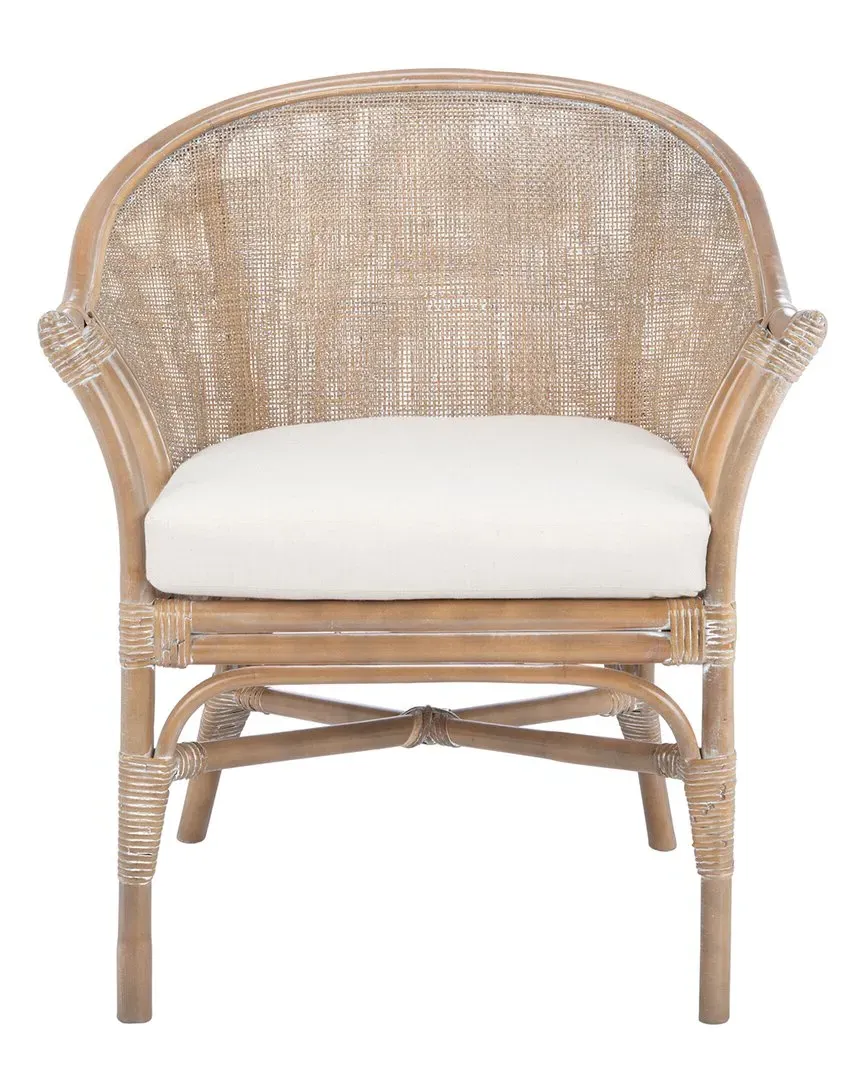 Dustin Rattan Accent Chair with Cushion - Grey