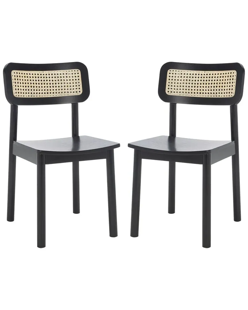 Egon Set of 2 Dining Chairs - Black, Wood