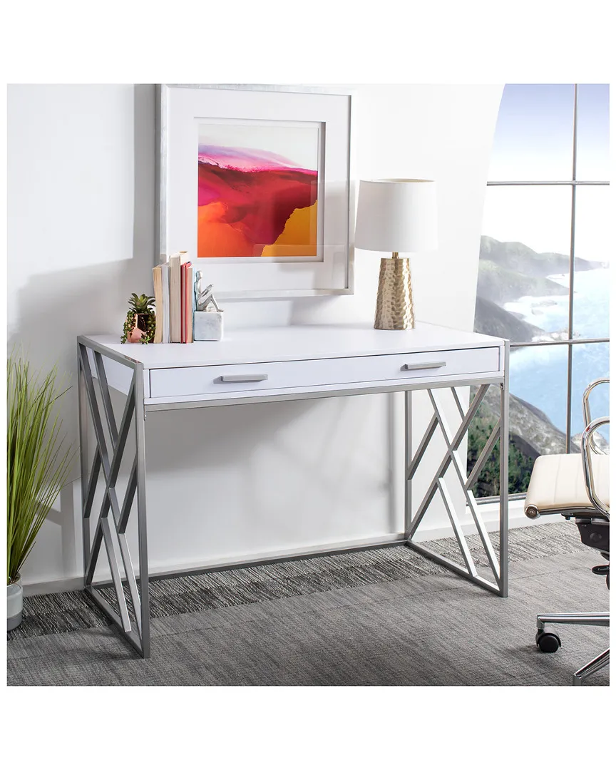 Elaine 1-Drawer Desk - White, MDF