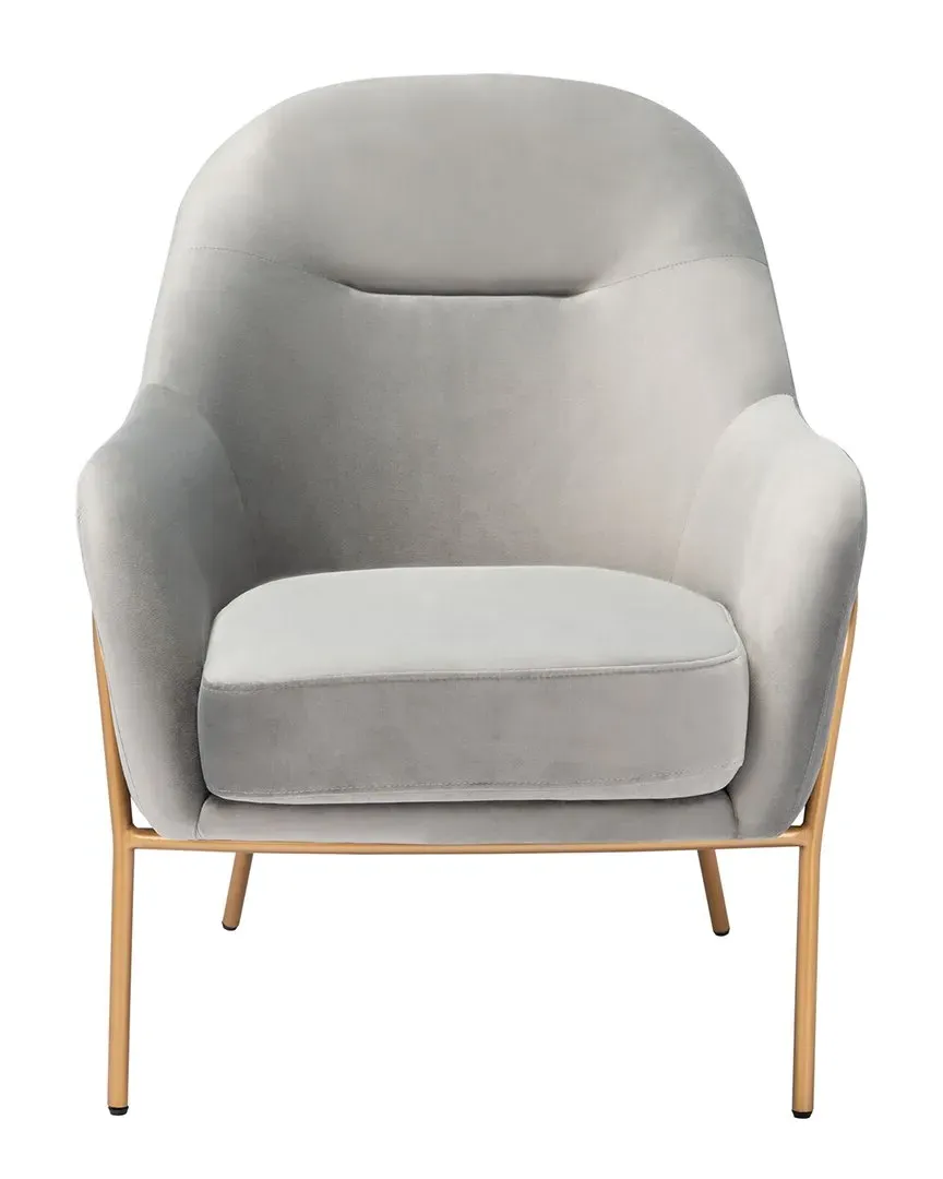 Eleazer Accent Chair - Grey, Velvet
