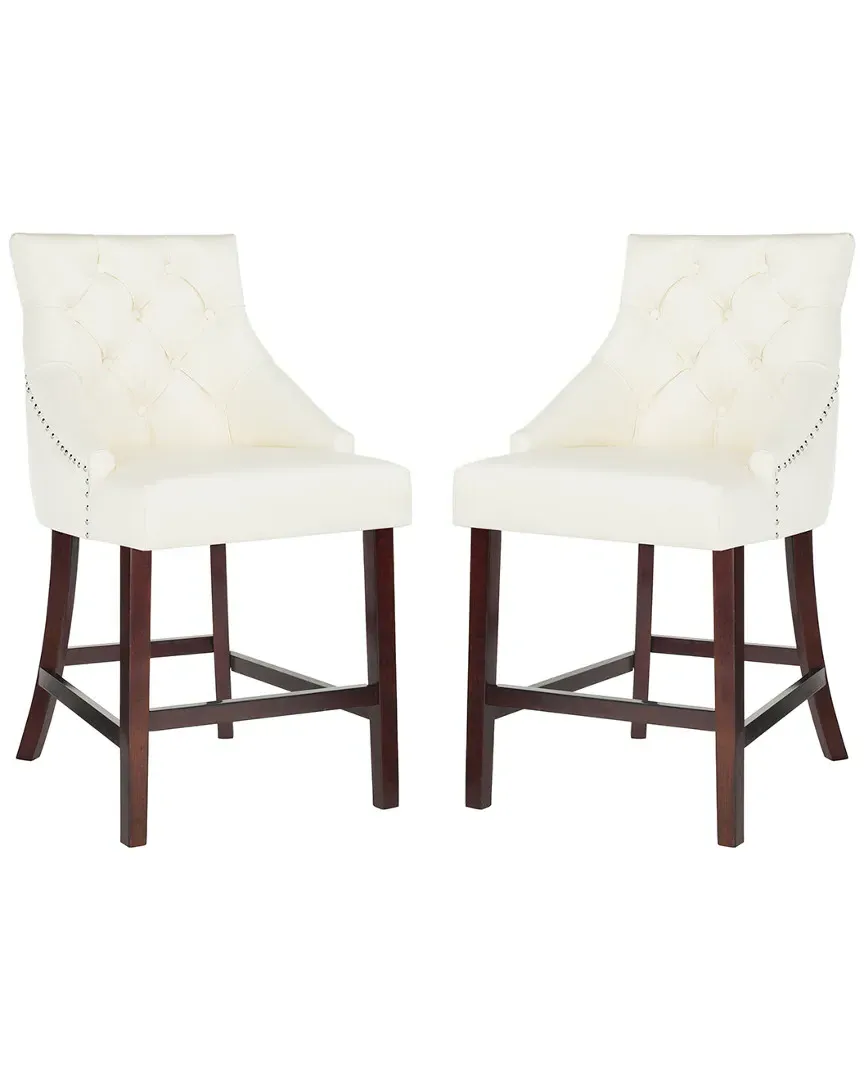 Eleni Tufted Wing Back Counter Stools Set of 2 - White image