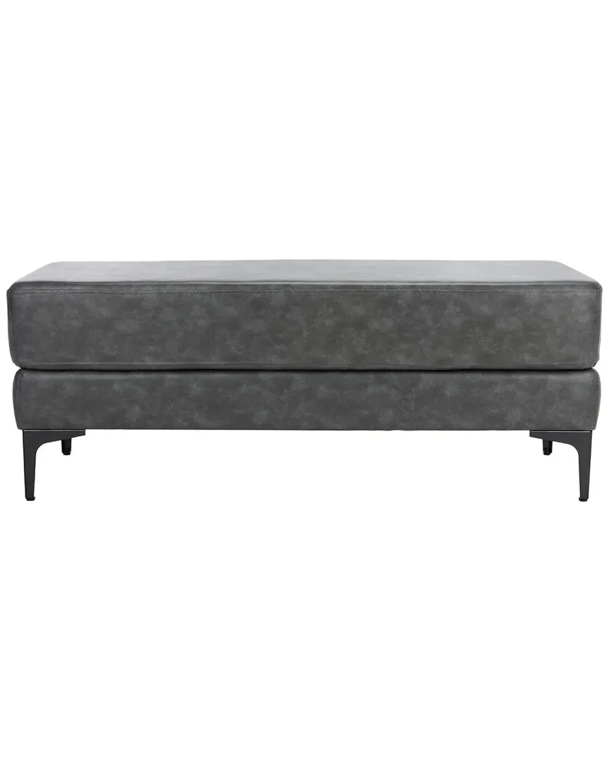 Elise Rectangular Bench - Grey, PU Leather image