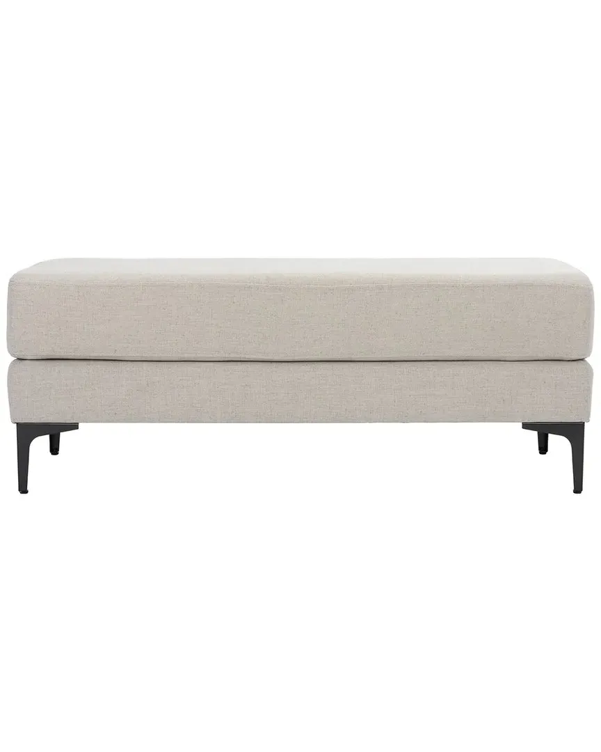 Elise Rectangular Bench - Light Grey, Linen