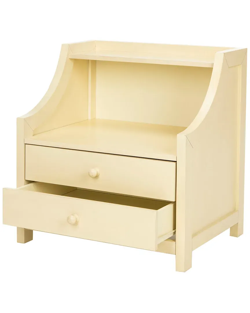 Ellie 2-Drawer Nightstand - White, Mahogany