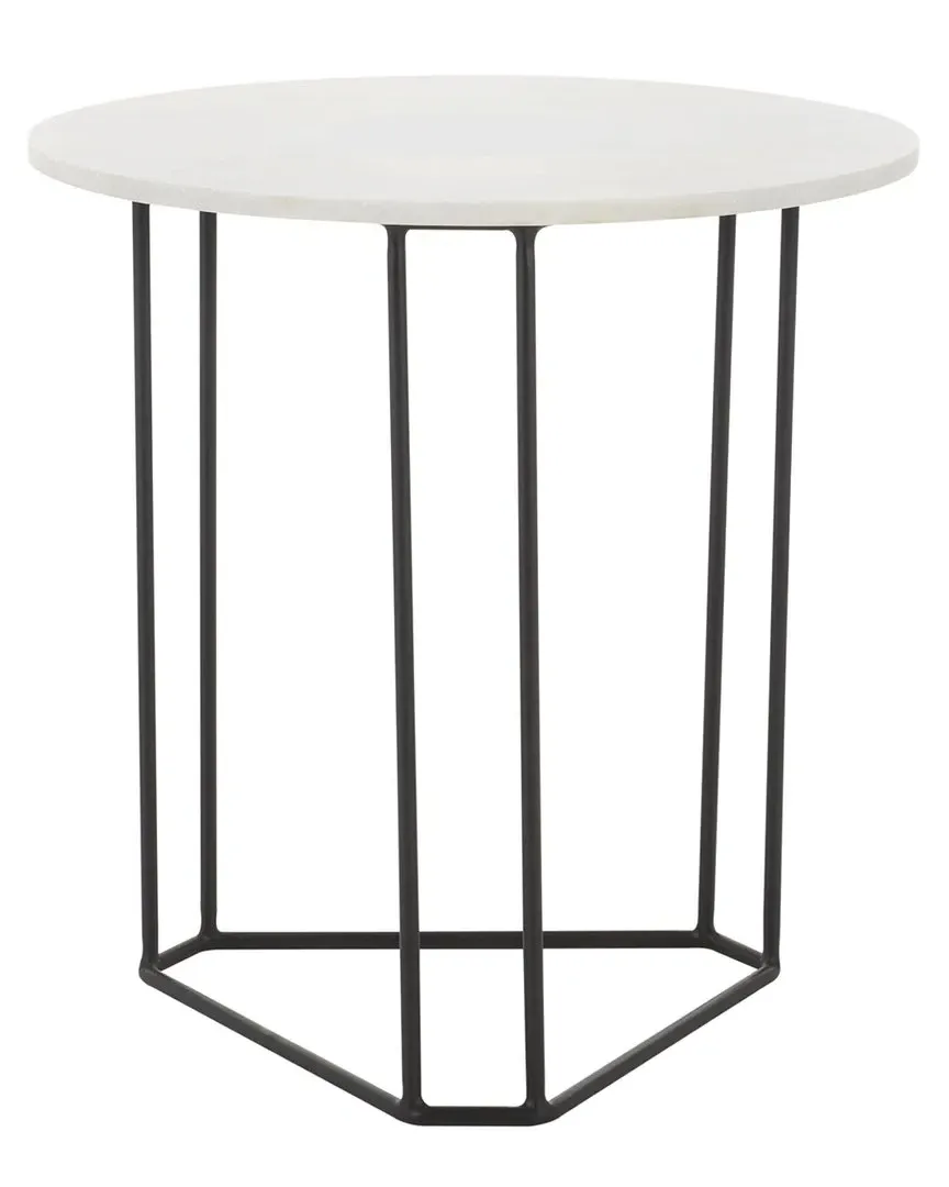 Eloblaire Round Accent Table - White, Marble