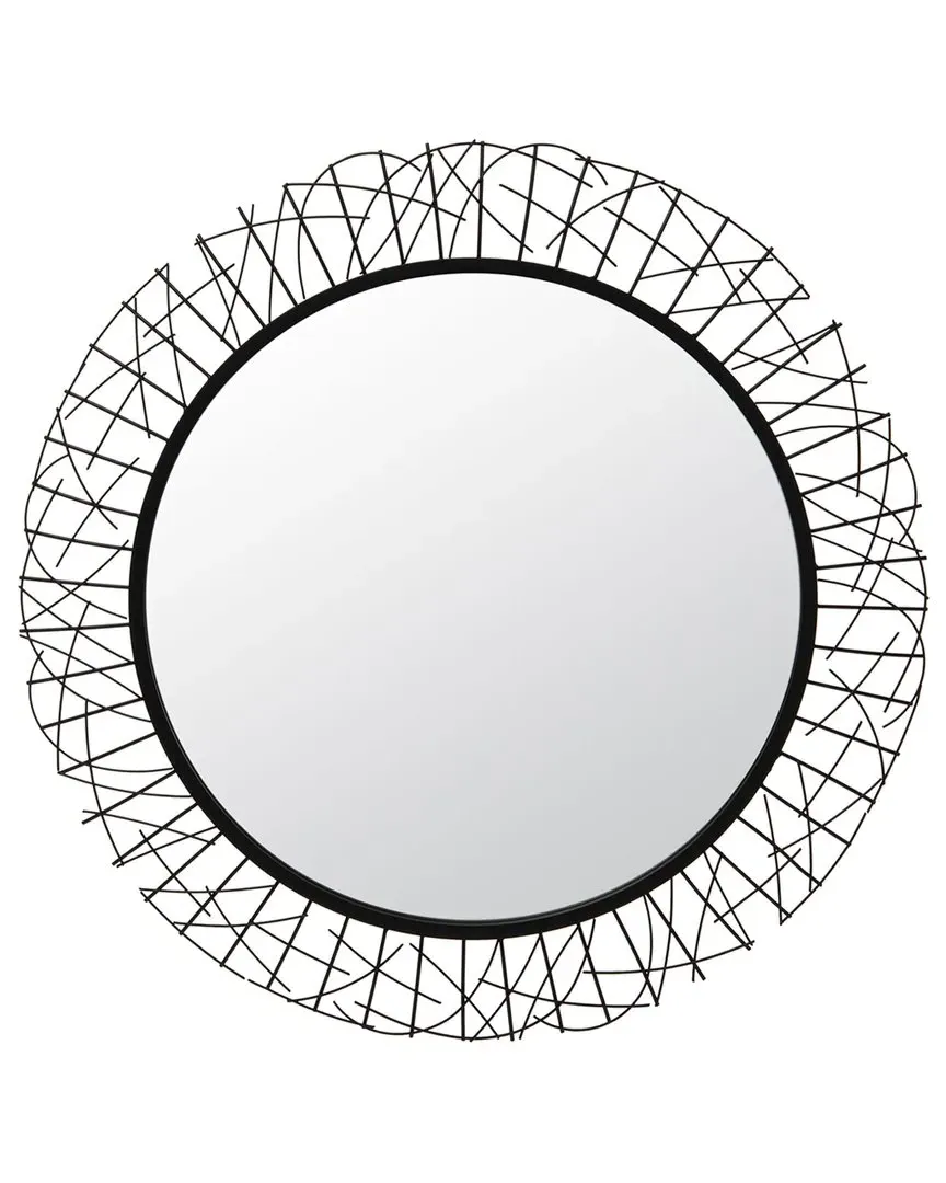 Elsie Round Mirror - Black, Iron