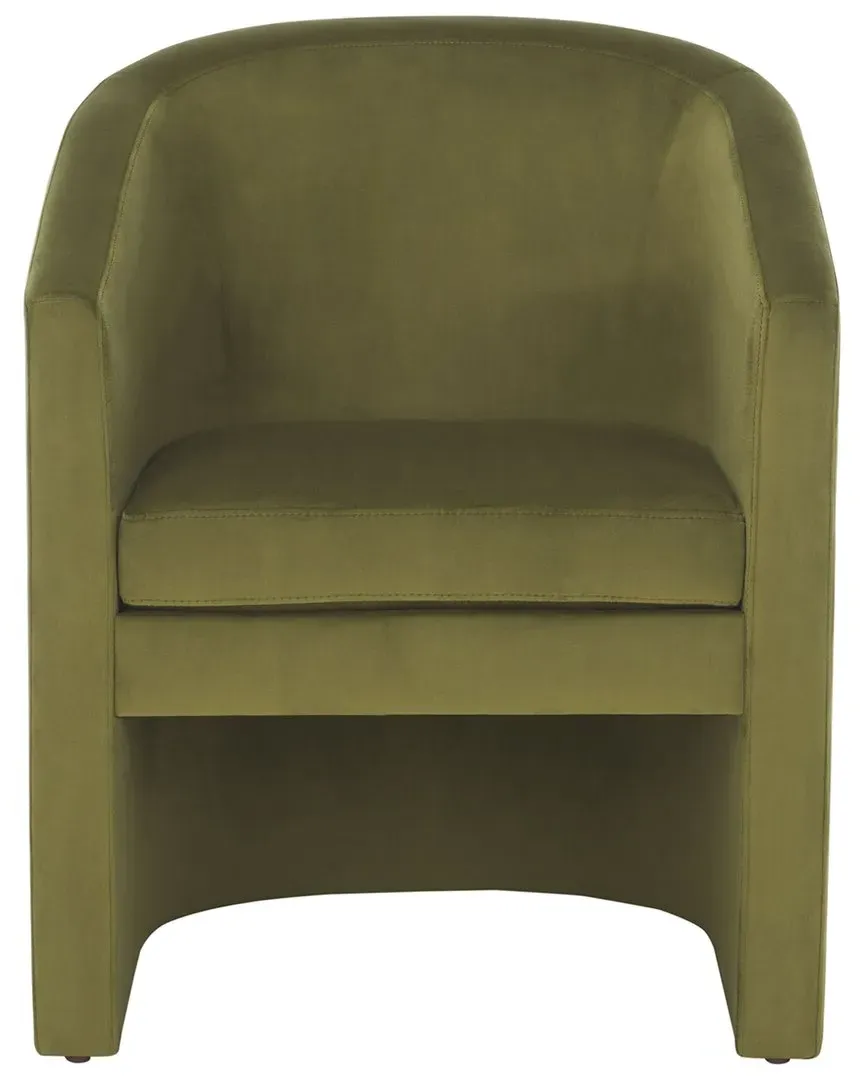 Elysian Barrel Back Accent Chair - Olive Green, Velvet image