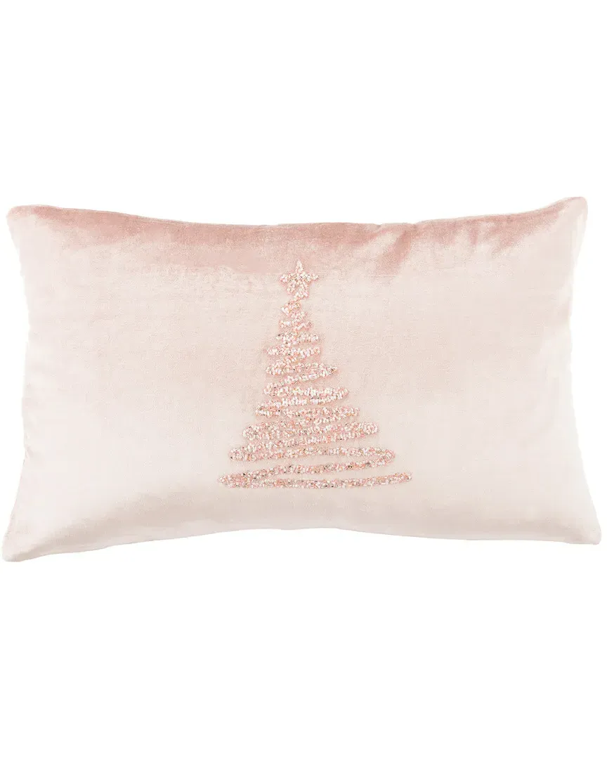 Enchanted Evergreen Pillow - Peach, Viscose Cotton