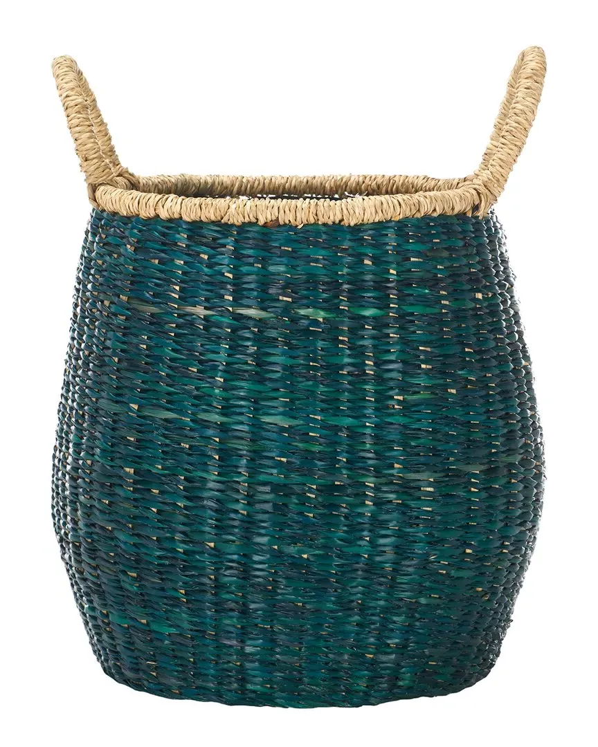 Estra Storage Basket with Handles - Green, Wood image