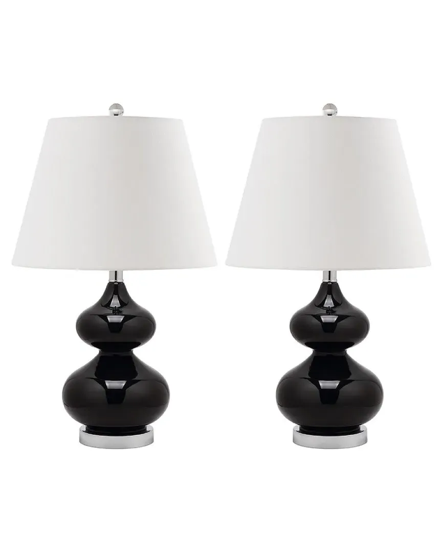 Eva 24in Double Gourd Table Lamp - Black, Glass image