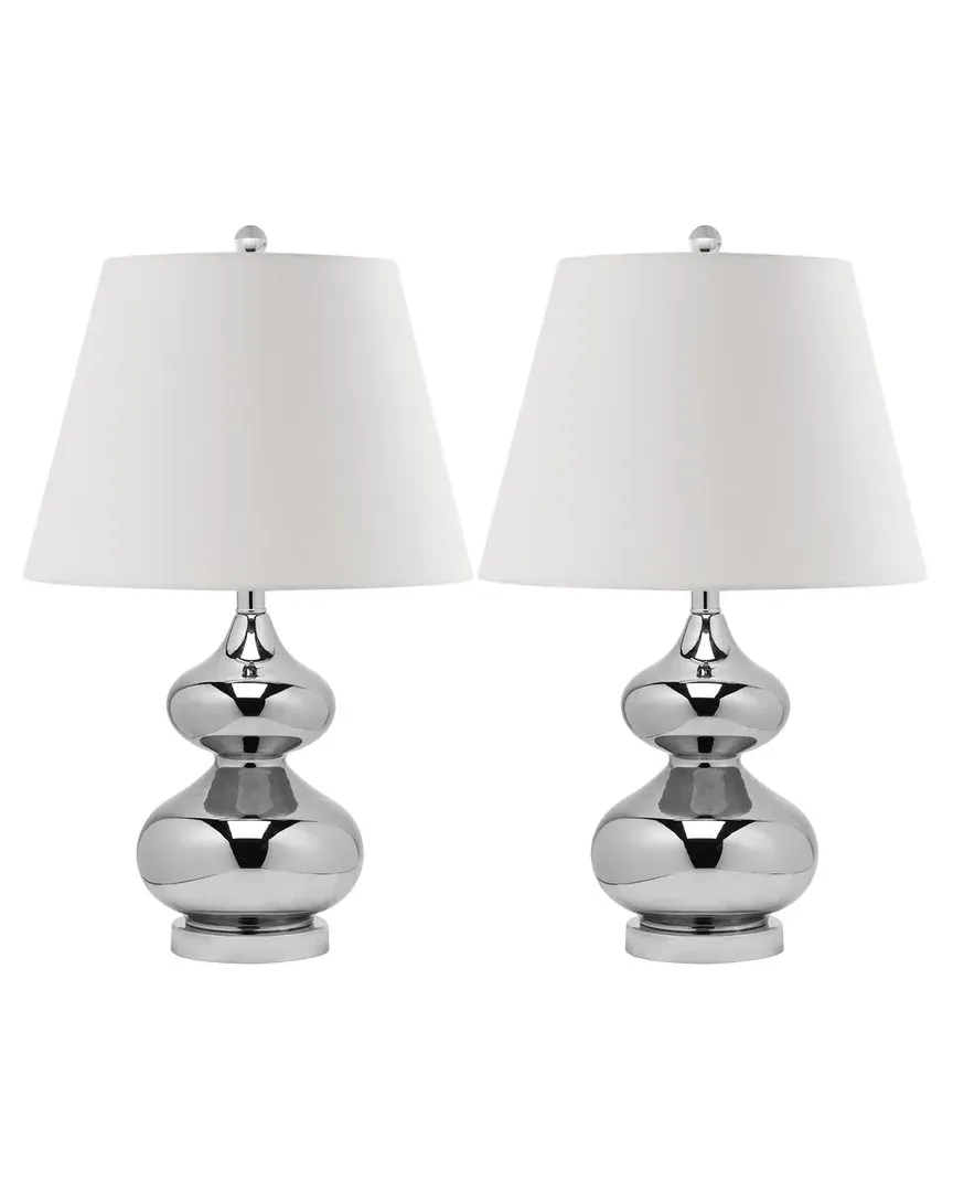 Eva 24in Double Gourd Table Lamp - Silver, Glass