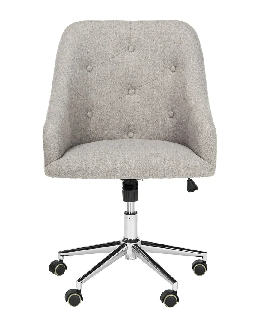 Evelynn Tufted Swivel Office Chair - Grey, Linen