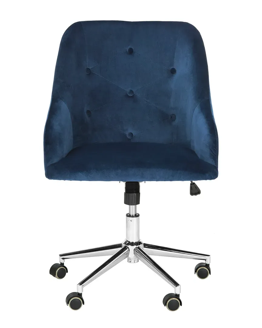 Evelynn Tufted Swivel Office Chair - Navy, Velvet image
