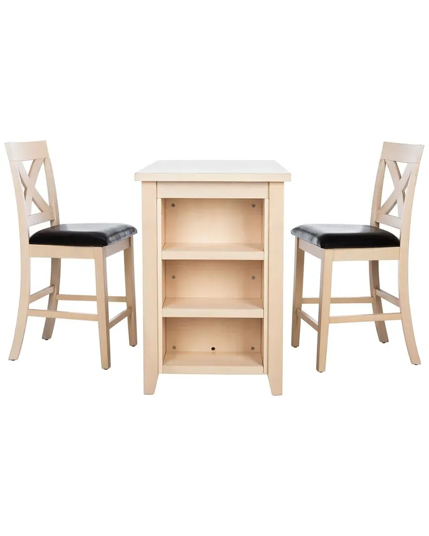 Everest 3-Piece Pub Set with Storage - Black, Mango Wood image