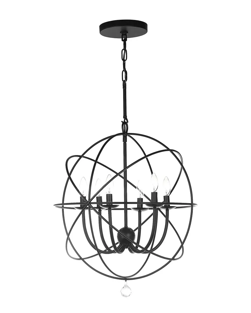 Evie 22in Adjustable Chandelier - Black, Iron image