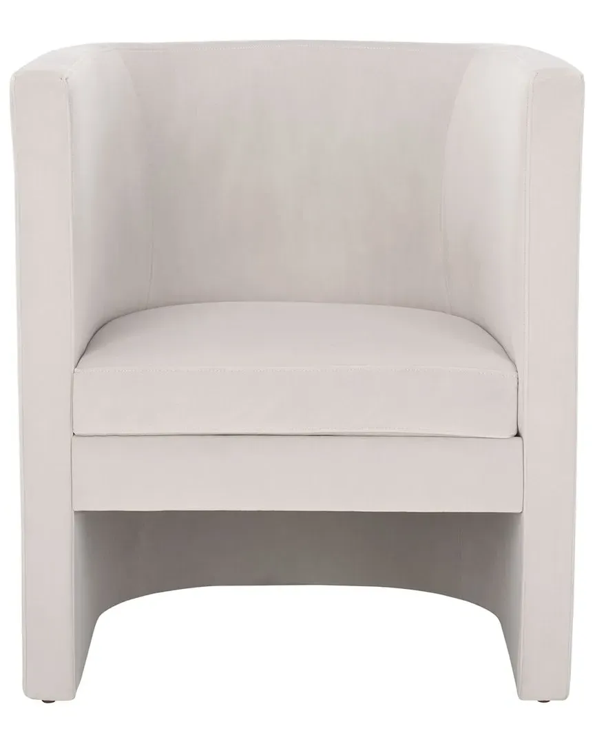 Eydis Barrel Back Accent Chair - Light Grey, Velvet image