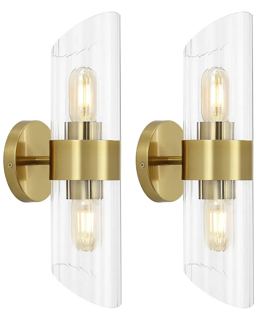 Eytan Set of 2 Wall Sconces 2-Light - Brass
