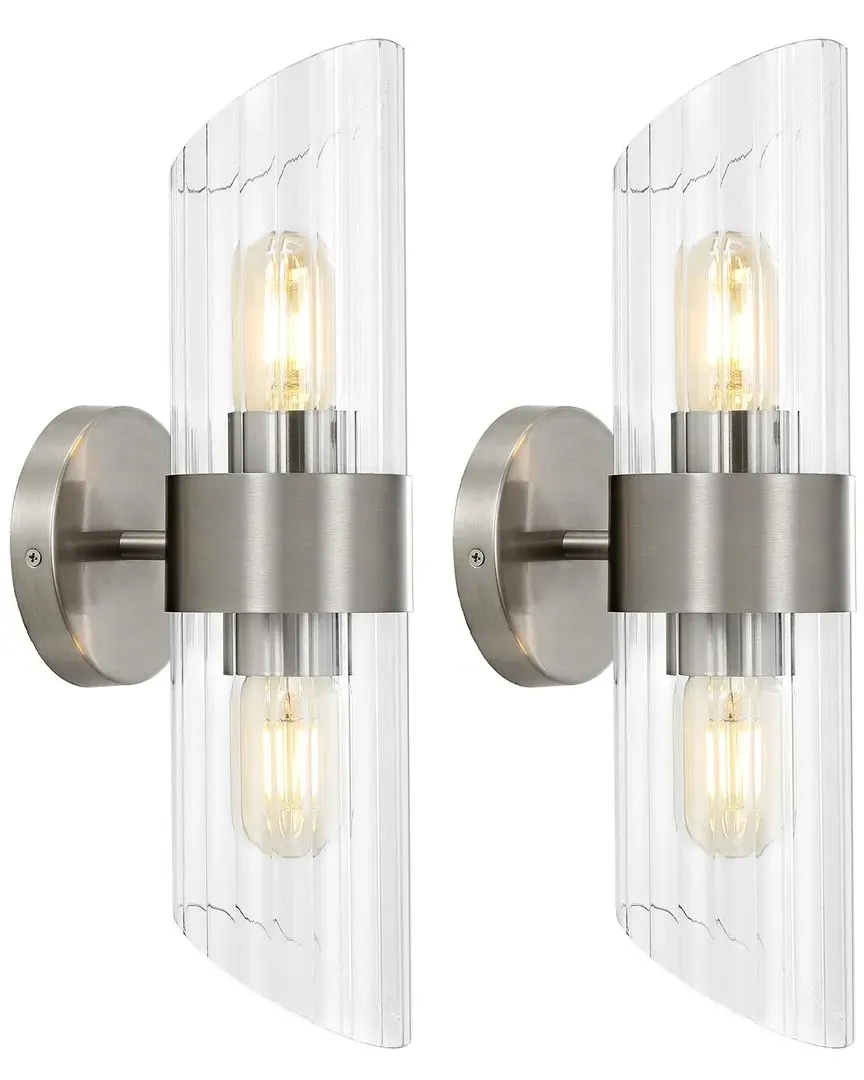 Eytan Set of 2 Wall Sconces 2-Light - Brushed Nickel