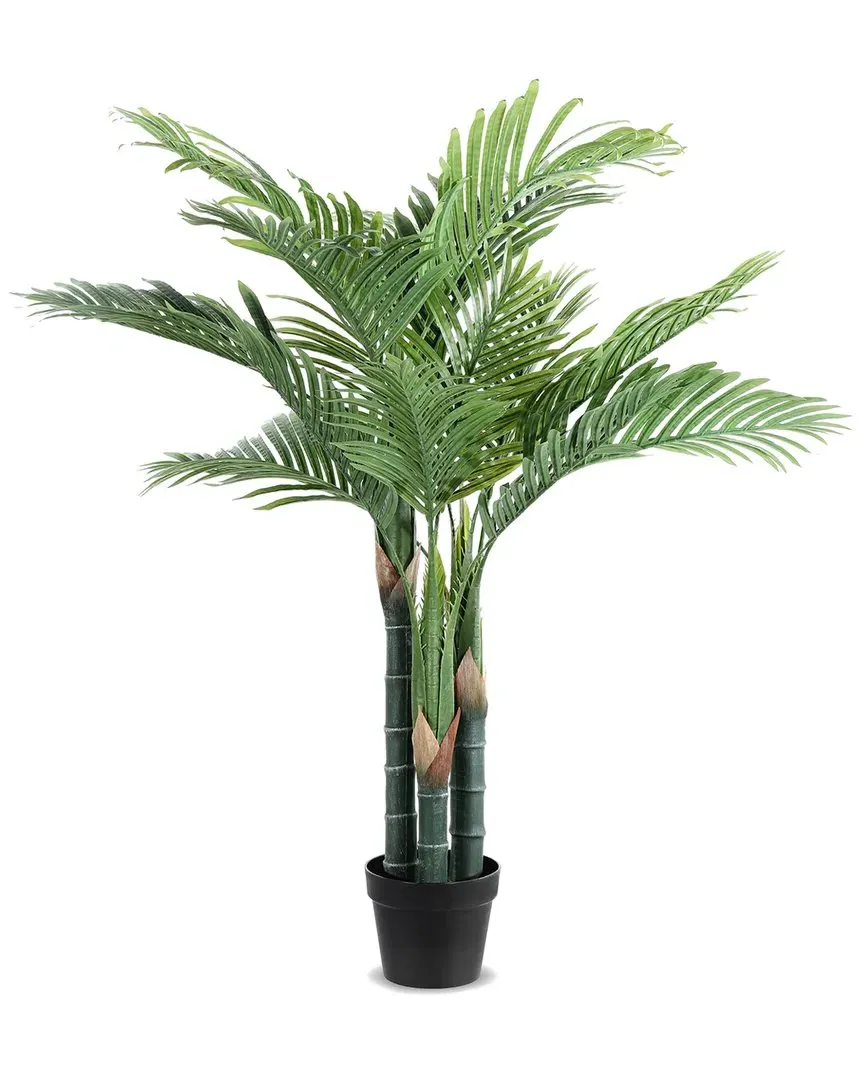 Faux 49in Potted Golden Can Palm Tree - Green image