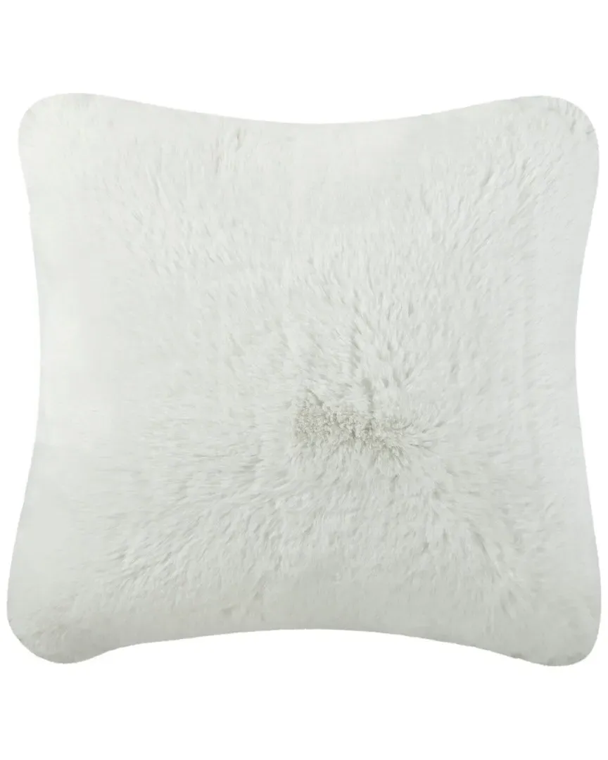 Faux Chinchilla Pillow - White image