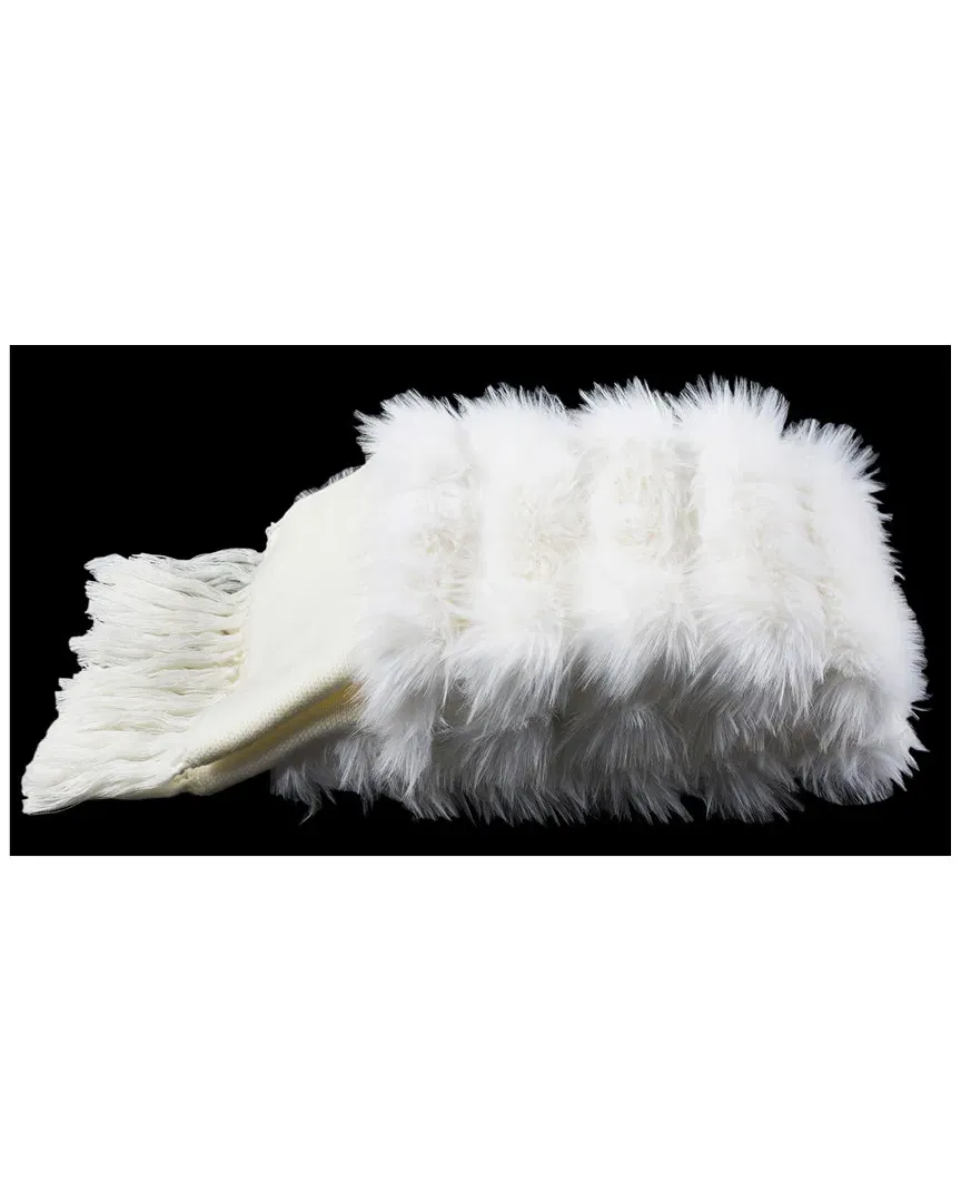 Faux Fur Alexi Bed Runner - White