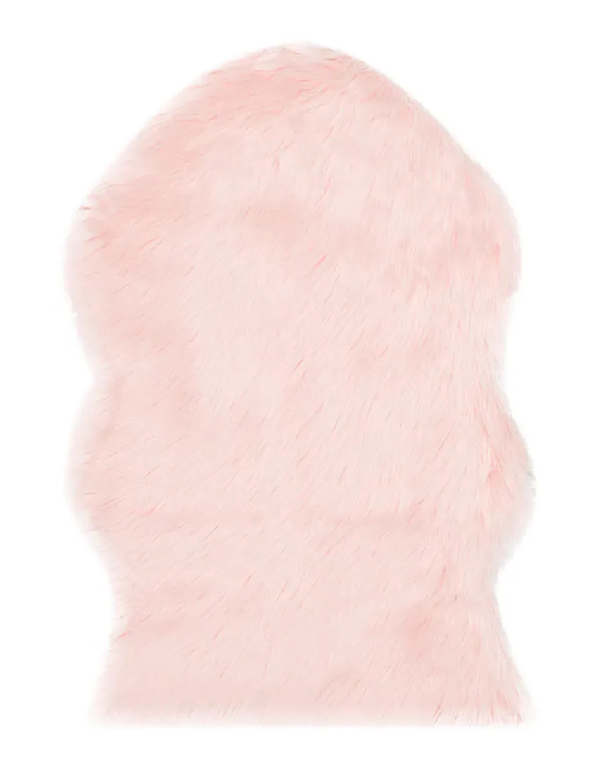 Faux Sheepskin Rug - Pink image