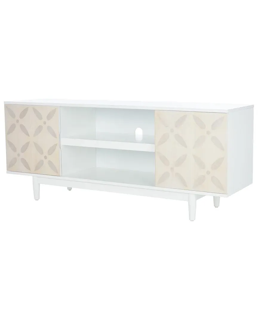 Faye 2-Shelf Pattern Media Stand - White