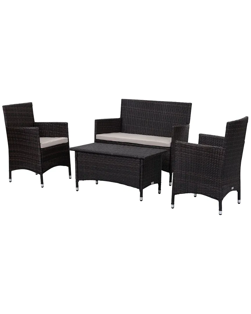 Figueroa 4-Piece Outdoor Set - Brown, Rattan image