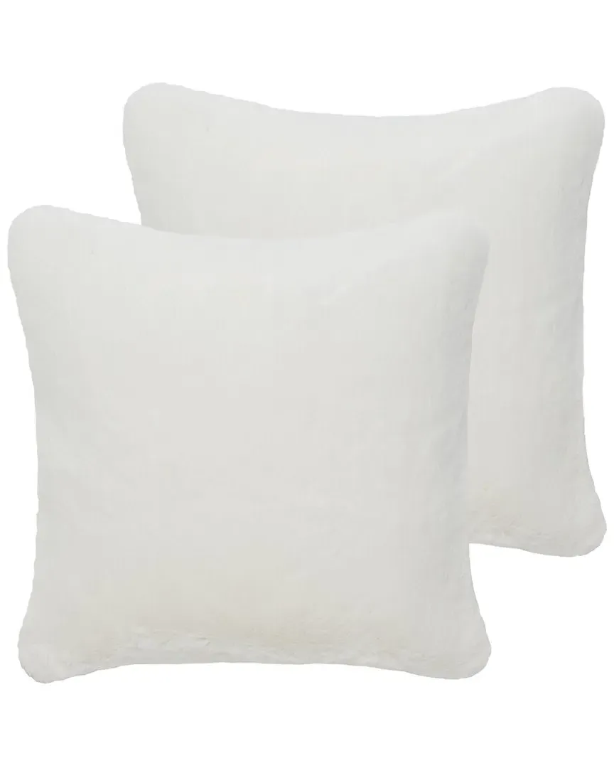 Flayn Set of 2 Throw Pillows - Ivory, Faux Fur