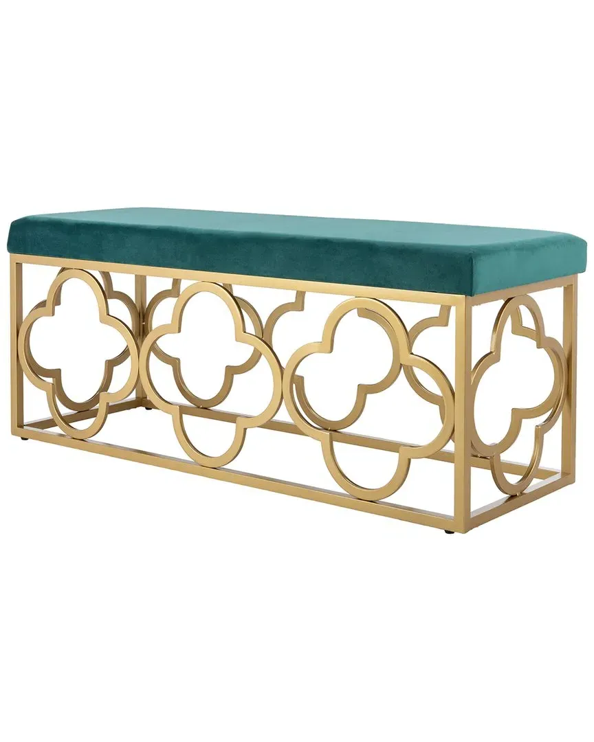 Fleur Rectangle Bench - Emerald, Velvet image