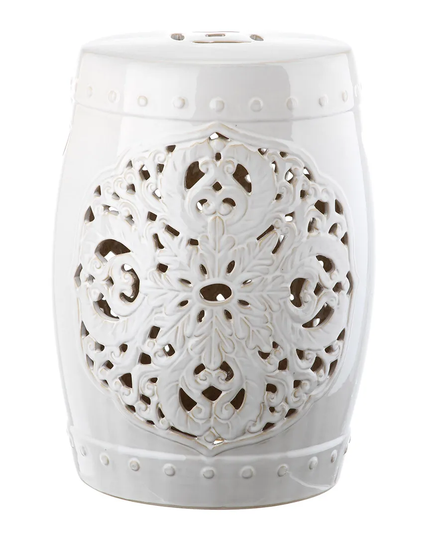 Flora Garden Stool - White, Ceramic