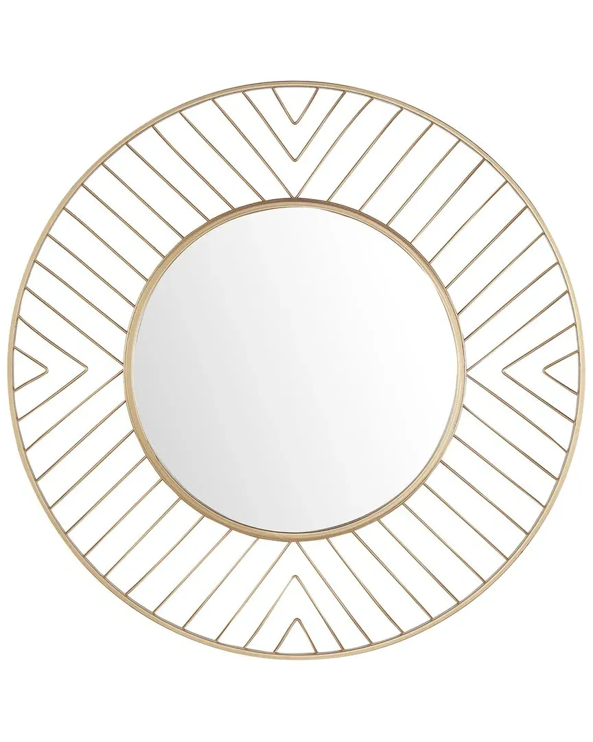 Fonna Round Mirror - Gold, Wood image