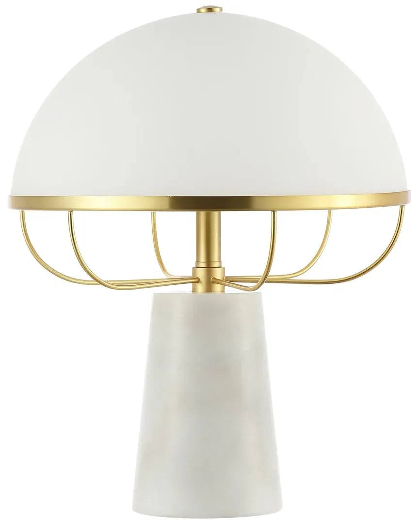 Fraser 15in Table Lamp - White, Marble