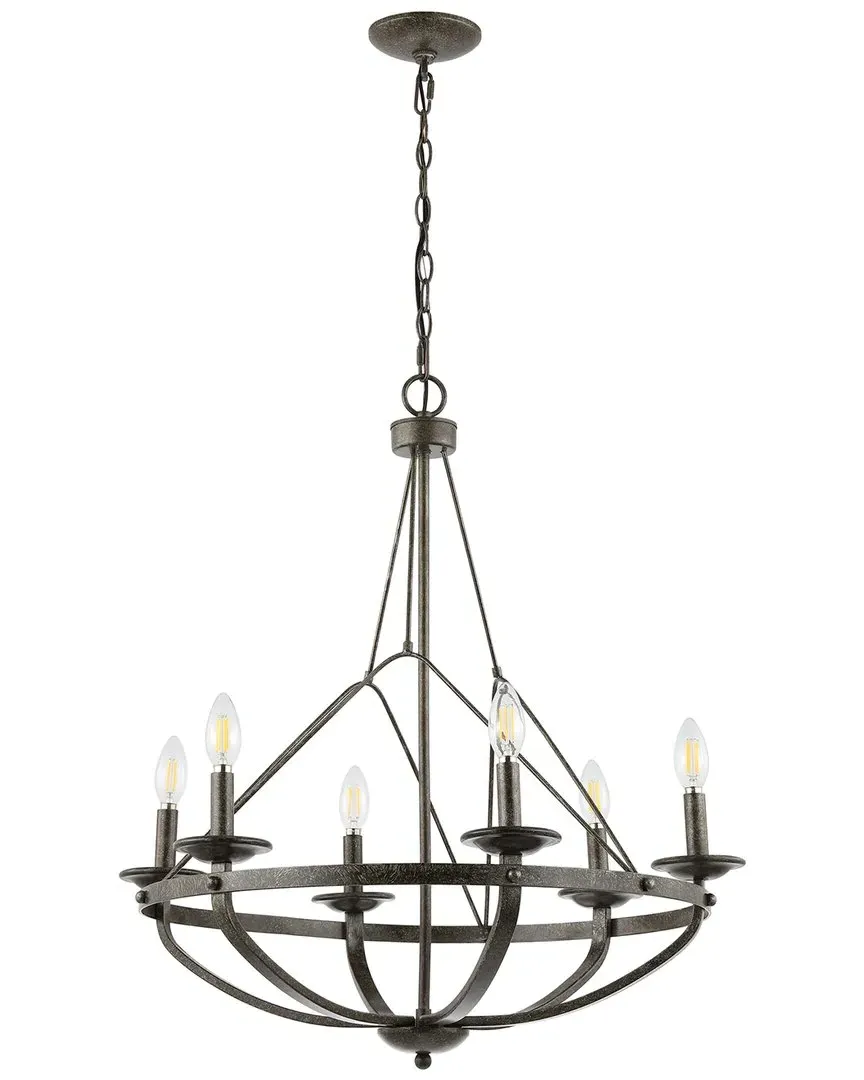 Fraser 6-Light 26in Chandelier - Silver, Black