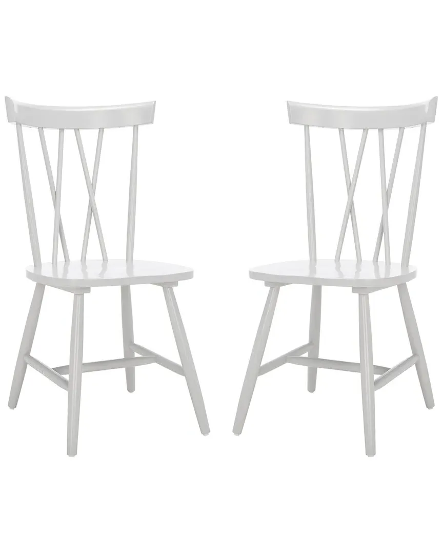 Friar Set of 2 Dining Chairs - Grey, Wood
