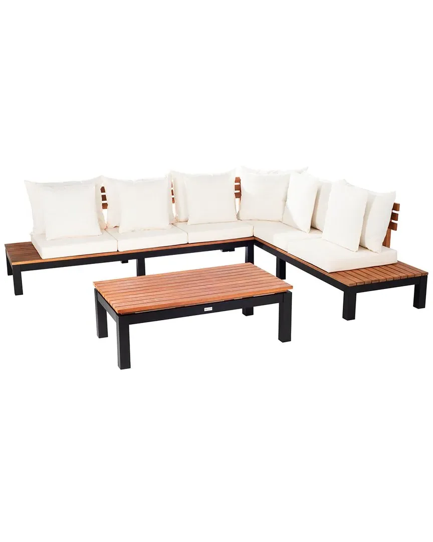Fristal 3-Piece Outdoor Living Set - Natural, Eucalyptus Wood