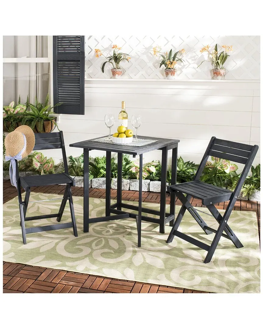 Gallo Balcony Bistro Set - Dark Slate Grey, Acacia