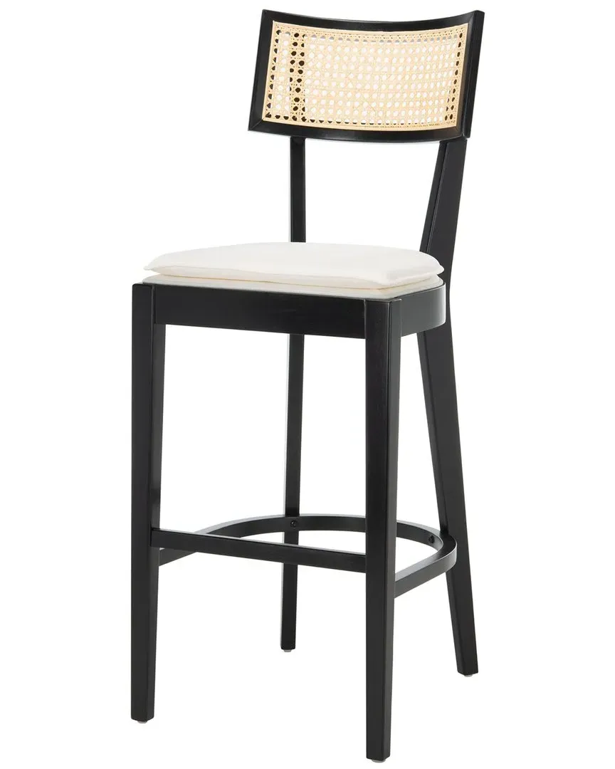 Galway Cane Bar Stool - Black, Wood image