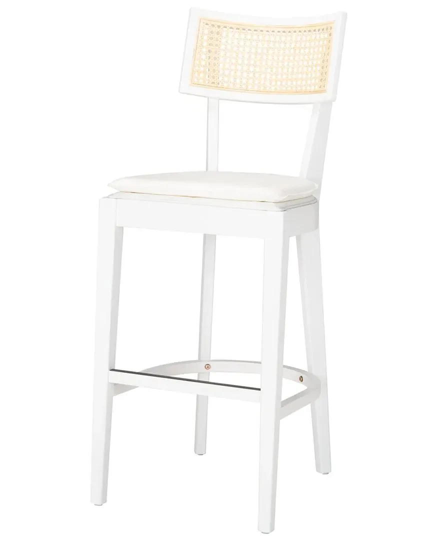 Galway Cane Bar Stool - White, Wood
