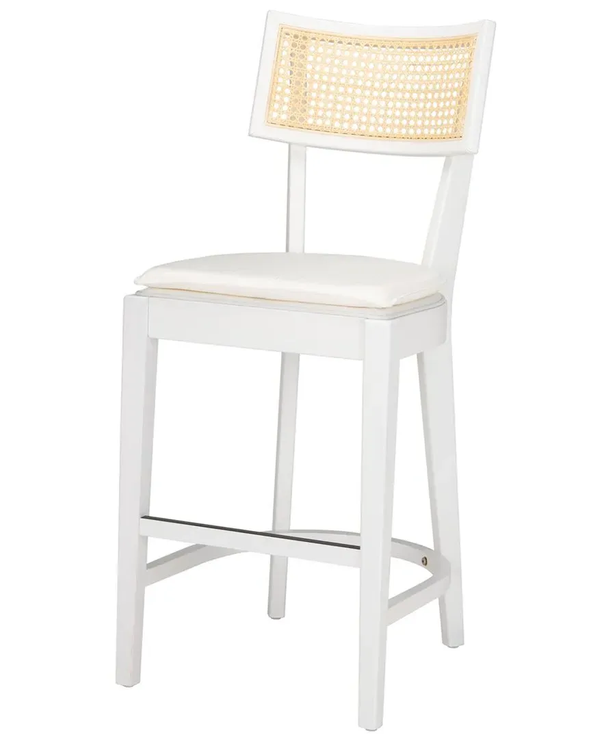 Galway Counter Stool - White, Rattan