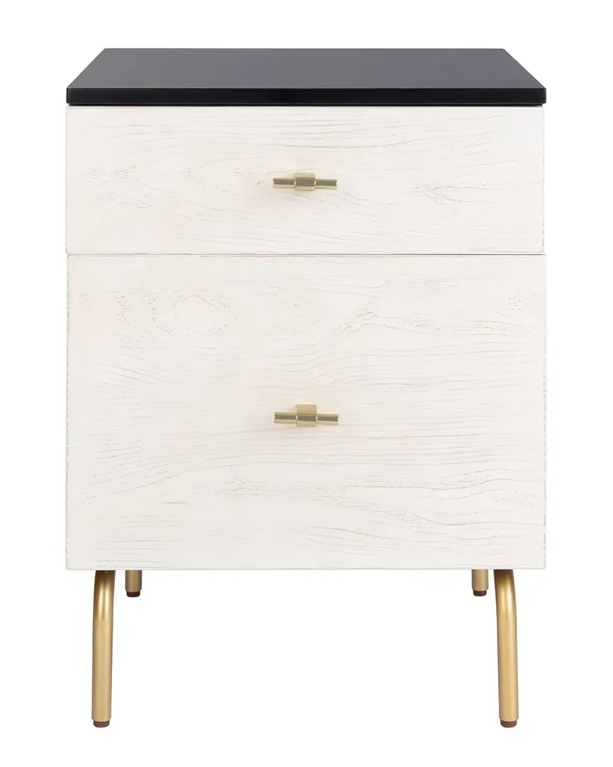 Genevieve 2-Drawer Nightstand - Black, Mahogany