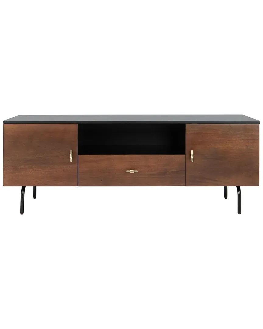 Genevieve Media Stand - Black, Walnut image