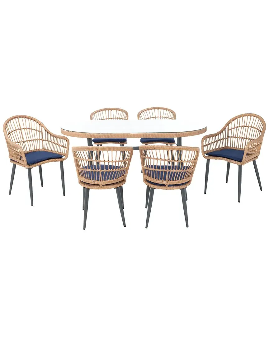 Genser 7-Piece Outdoor Dining Set - Natural, PE Rattan image