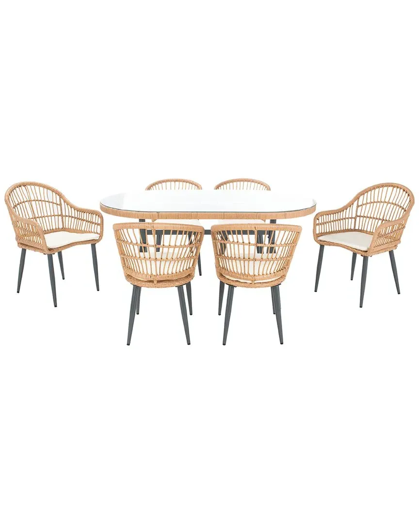 Genser 7-Piece Outdoor Dining Set - Natural, Rattan