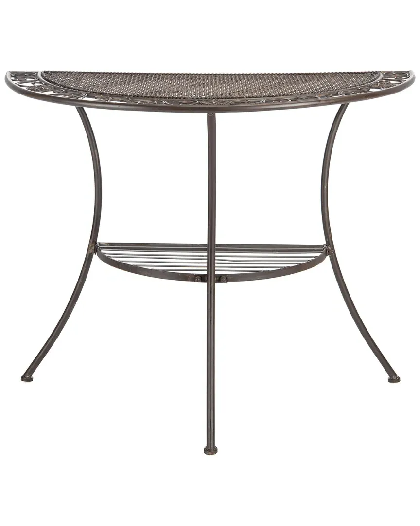 Genson Demilune Outdoor End Table - Brown, Metal image