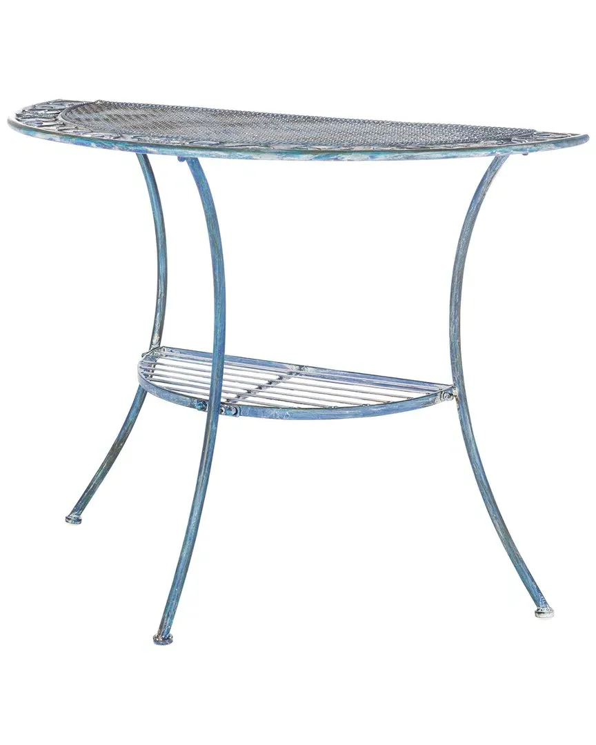 Genson Halfmoon Console Table - Blue, Metal image
