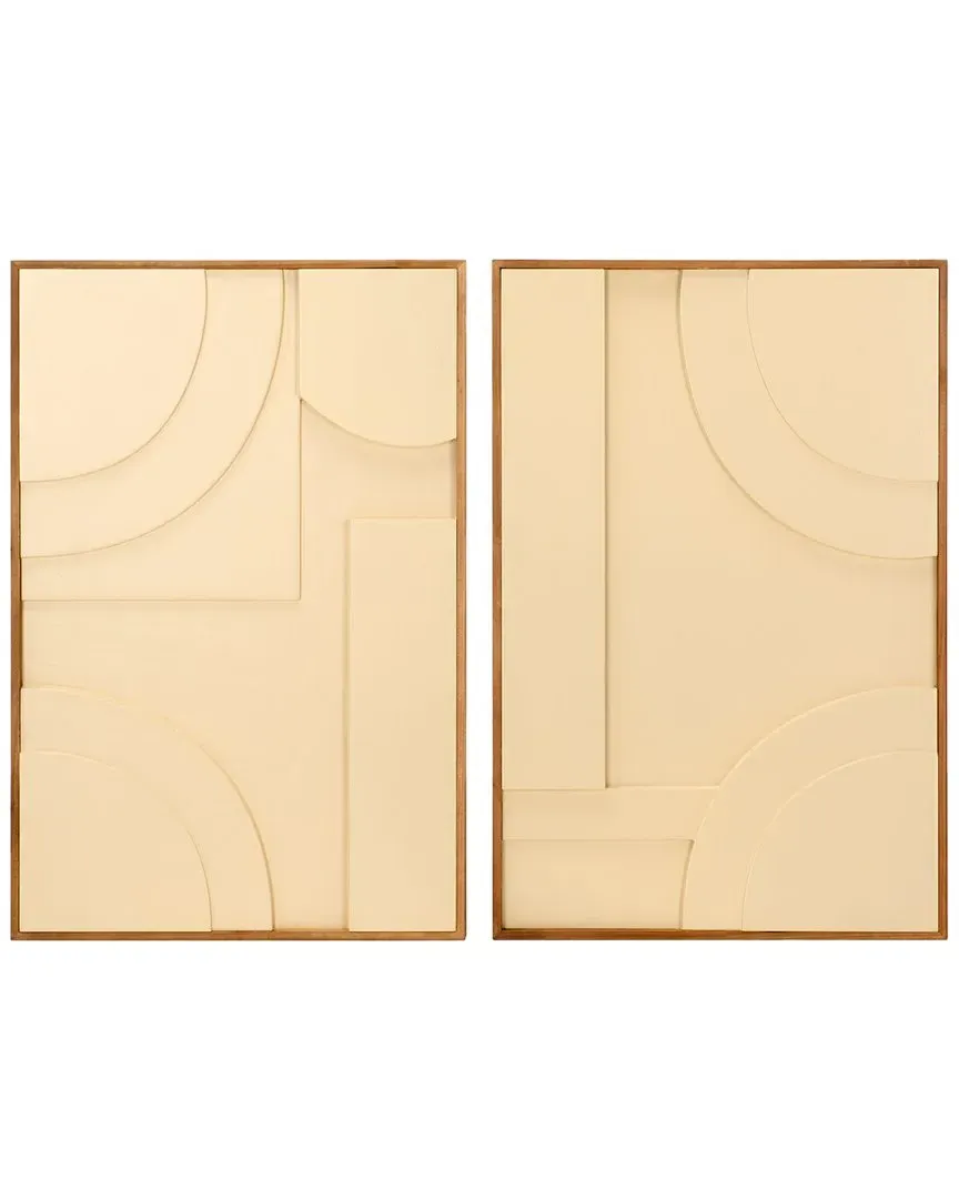 Geometry Wall Art Set - Beige, Fir Wood image
